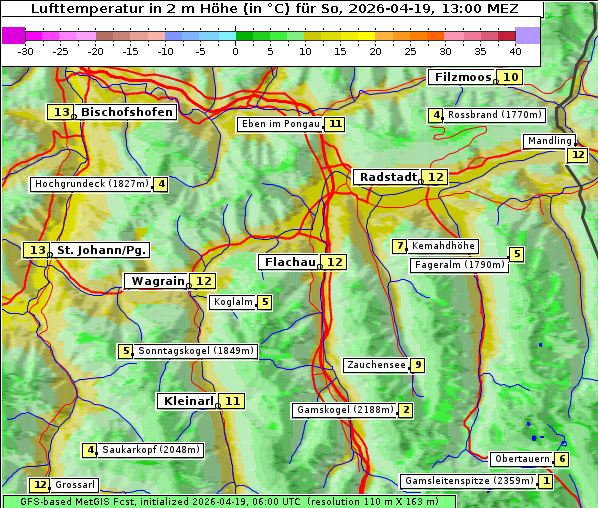 Temperatur, 19. 4. 2026