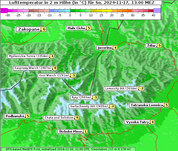 Temperatur, 17. 11. 2024