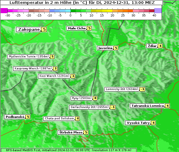 Temperatur, 31. 12. 2024