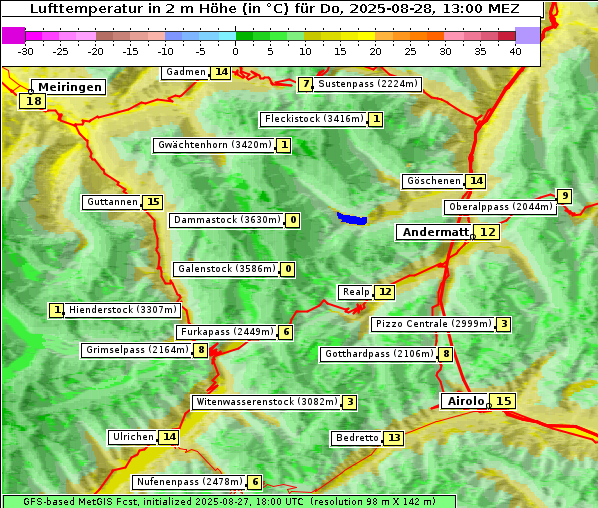 Temperatur, 28. 8. 2025