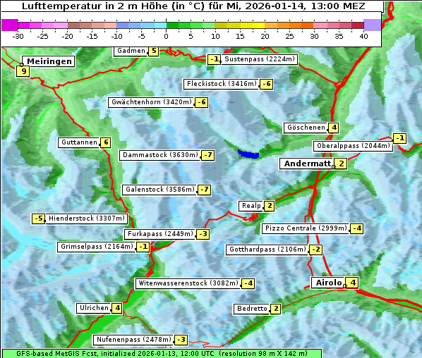 Temperatur, 14. 1. 2026