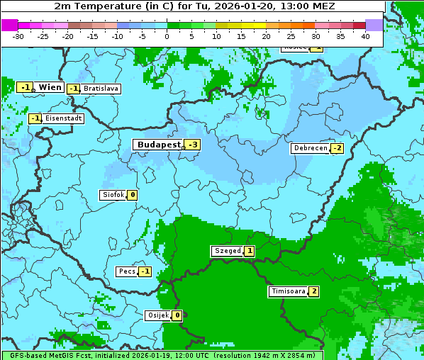 Temperatur, 20. 1. 2026