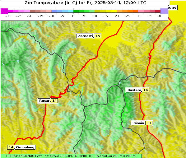 Temperatur, 14. 3. 2025