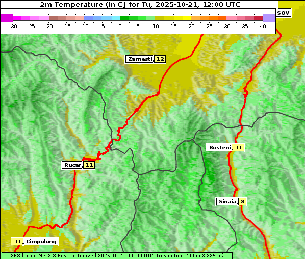 Temperatur, 21. 10. 2025