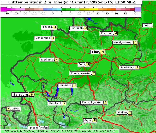 Temperatur, 16. 1. 2026