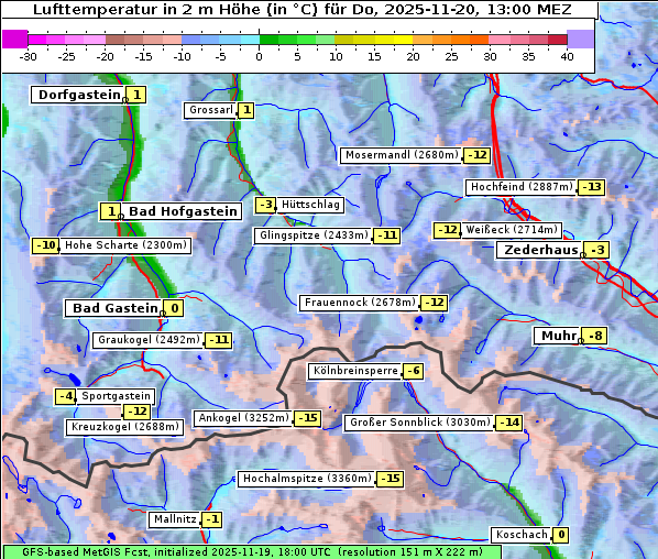 Temperatur, 20. 11. 2025