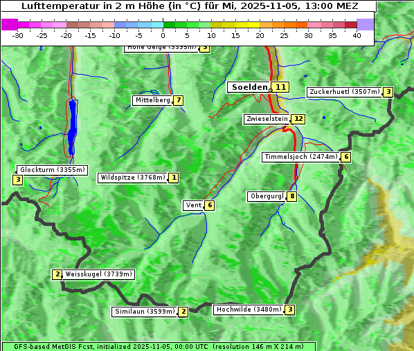 Temperatur, 5. 11. 2025