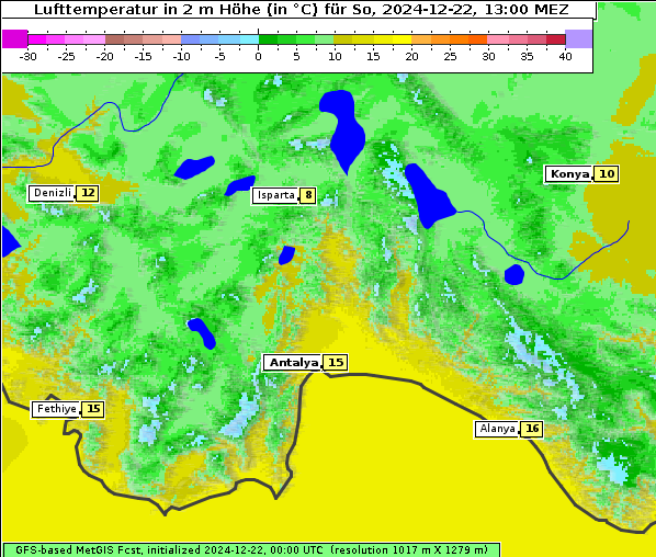 Temperatur, 22. 12. 2024