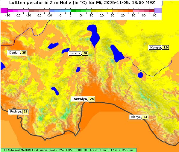 Temperatur, 5. 11. 2025