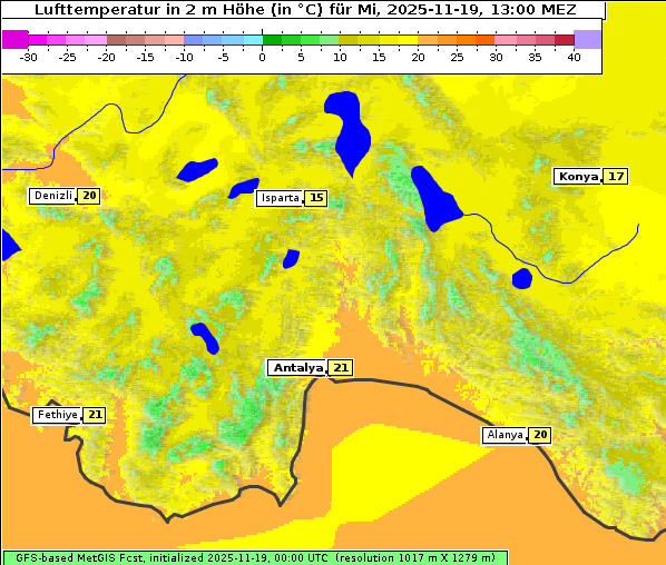 Temperatur, 19. 11. 2025