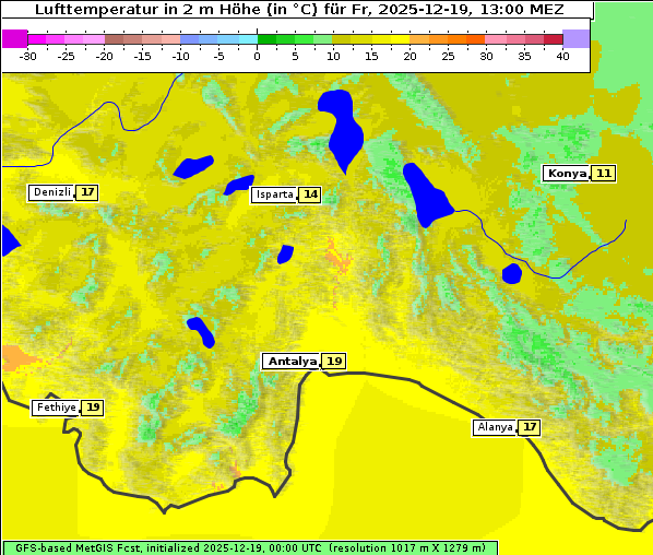Temperatur, 19. 12. 2025