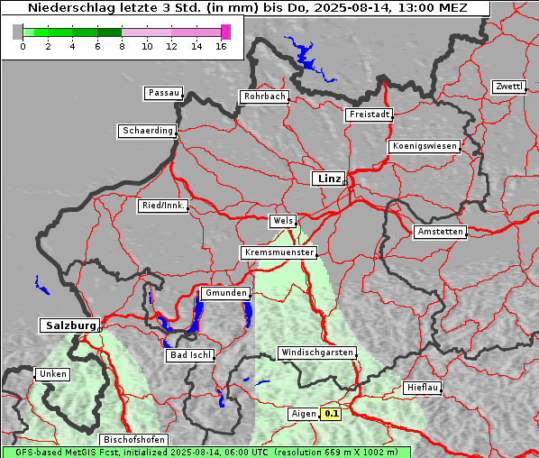 Niederschlag, 14. 8. 2025