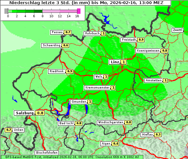 Niederschlag, 16. 2. 2026
