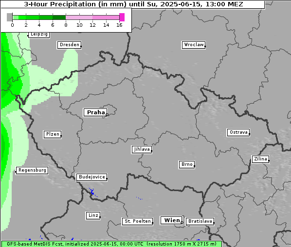 Niederschlag, 15. 6. 2025