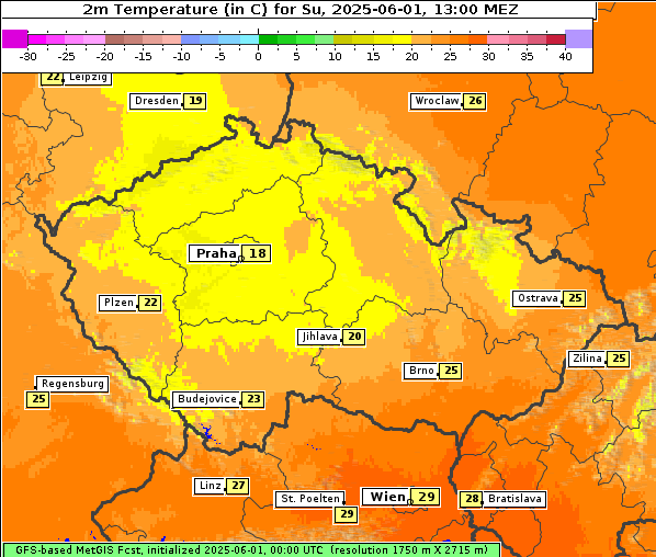 Temperatur, 1. 6. 2025