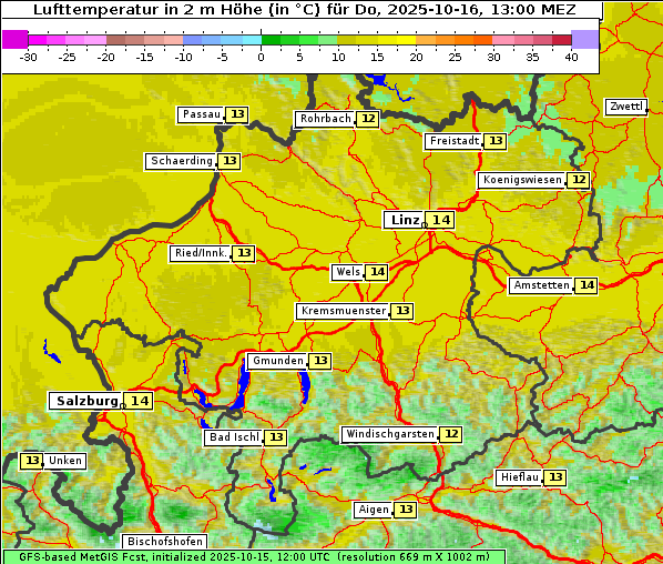 Temperatur, 16. 10. 2025