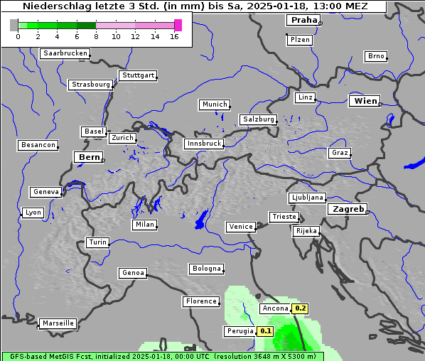Niederschlag, 18. 1. 2025