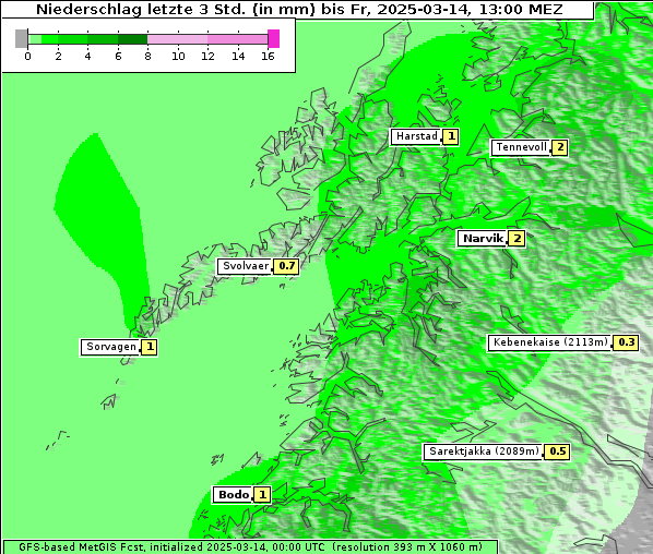 Niederschlag, 14. 3. 2025