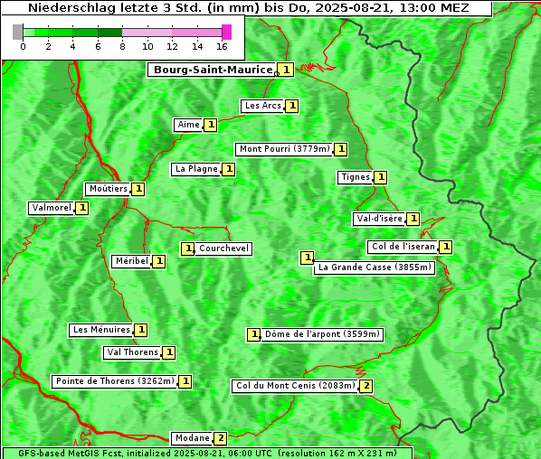Niederschlag, 21. 8. 2025