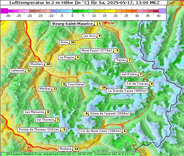 Temperatur, 17. 5. 2025
