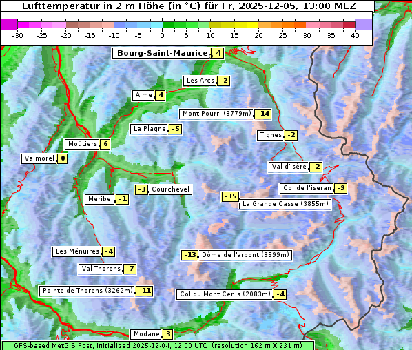 Temperatur, 5. 12. 2025