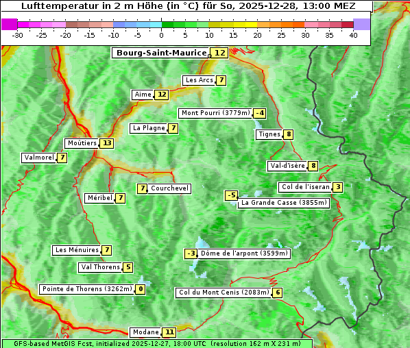 Temperatur, 28. 12. 2025