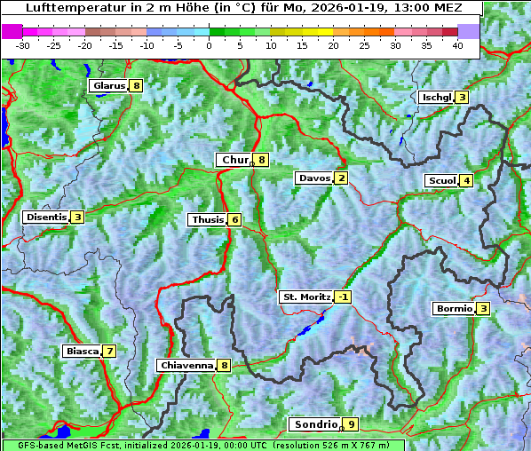 Temperatur, 19. 1. 2026