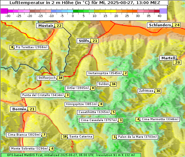 Temperatur, 27. 8. 2025