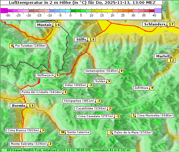 Temperatur, 13. 11. 2025