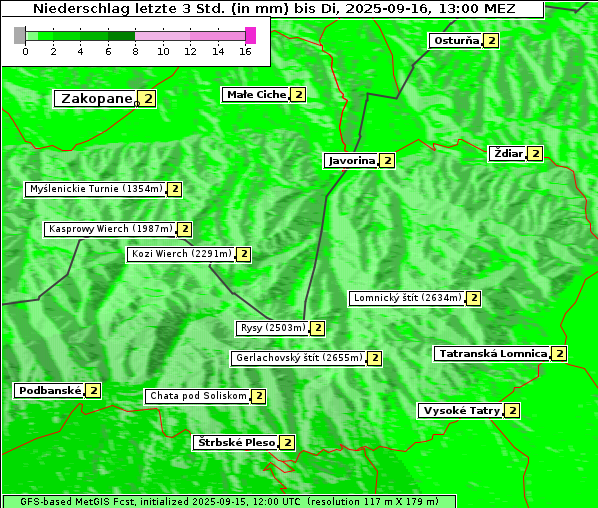 Niederschlag, 16. 9. 2025