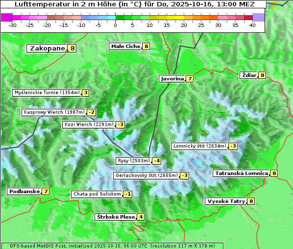 Temperatur, 16. 10. 2025