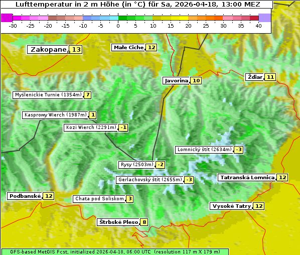 Temperatur, 18. 4. 2026