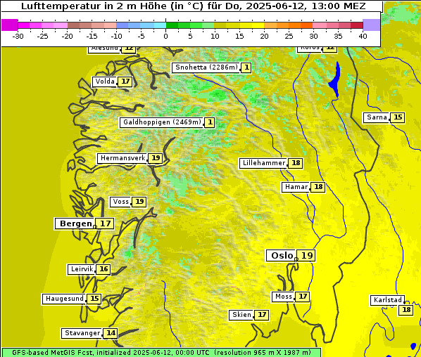 Temperatur, 12. 6. 2025