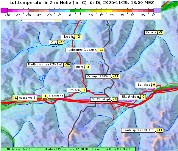 Temperatur, 25. 11. 2025