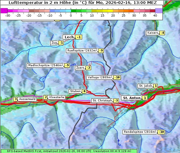 Temperatur, 16. 2. 2026