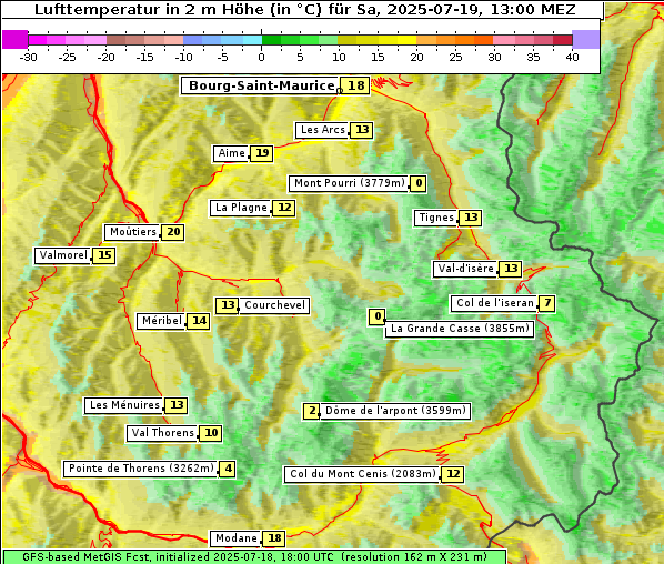 Temperatur, 19. 7. 2025