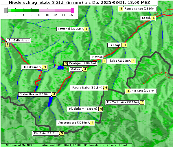 Niederschlag, 21. 8. 2025