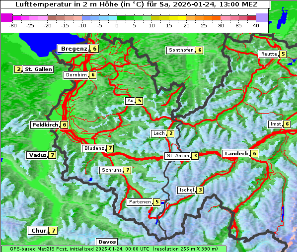 Temperatur, 24. 1. 2026