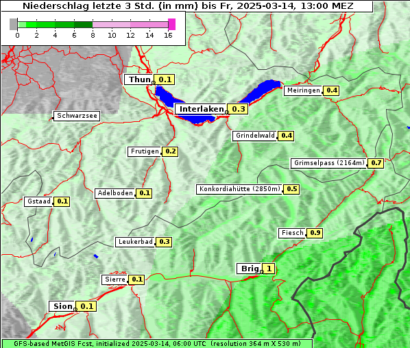 Niederschlag, 14. 3. 2025