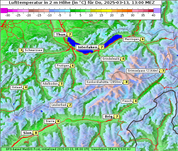 Temperatur, 13. 3. 2025