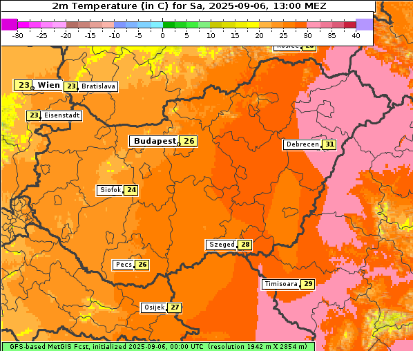 Temperatur, 6. 9. 2025