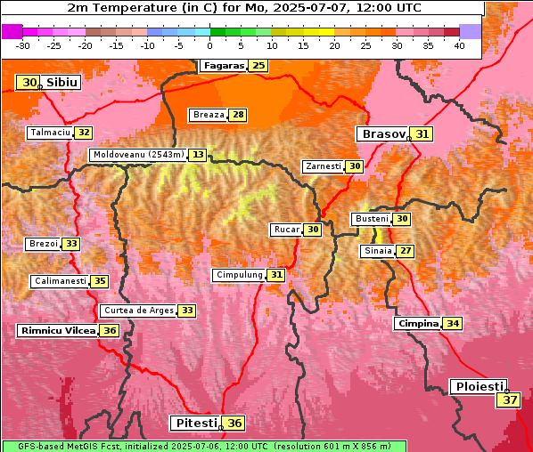 Temperatur, 7. 7. 2025