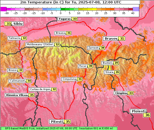 Temperatur, 8. 7. 2025