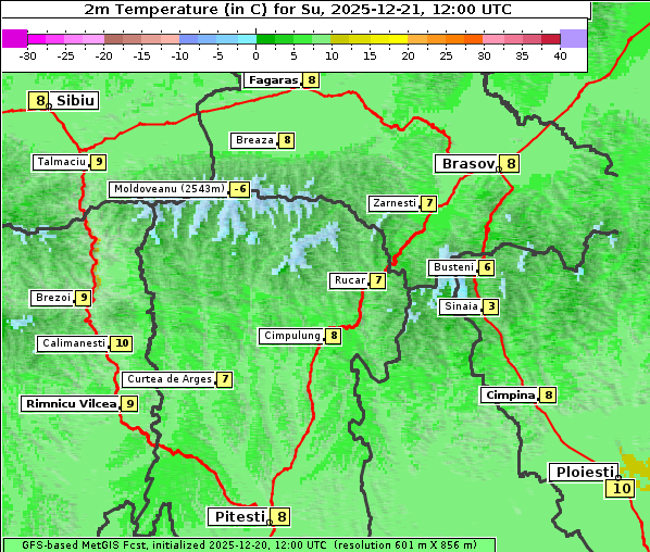 Temperatur, 21. 12. 2025