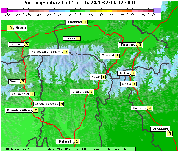 Temperatur, 19. 2. 2026