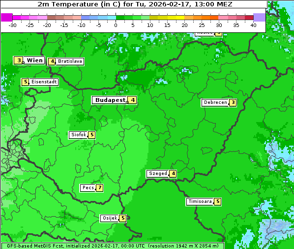Temperatur, 17. 2. 2026