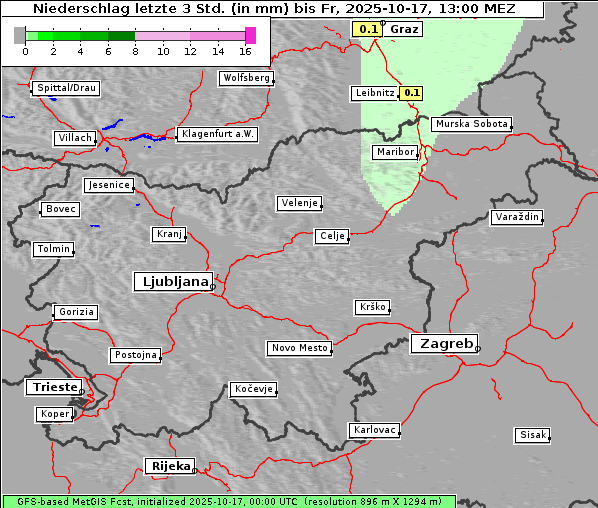 Niederschlag, 17. 10. 2025