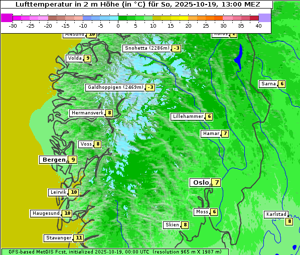Temperatur, 19. 10. 2025