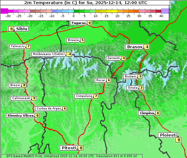 Temperatur, 14. 12. 2025