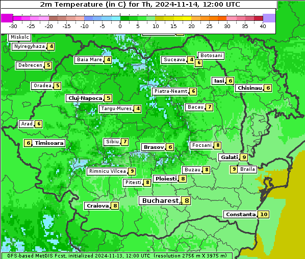 Temperatur, 14. 11. 2024